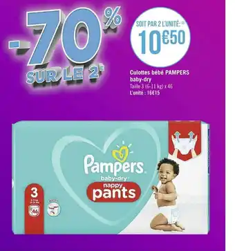 Casino Supermarchés Culottes Bébé Pampers offre