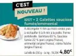 Thiriet 2 galettes saucisse fumee/emmental offre