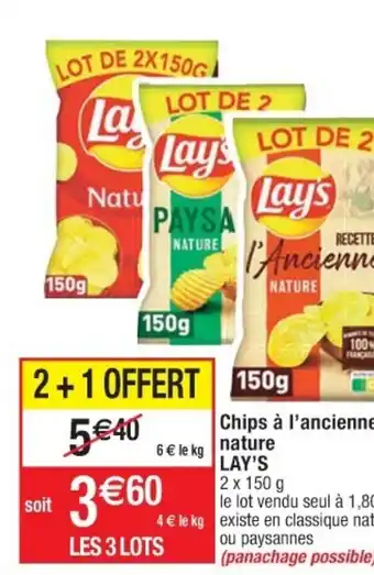 Cora x Carrefour Chips à l'ancienne nature Lay's offre