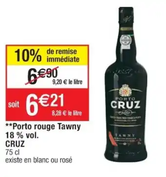 Porto rouge Tawny 18% vol. Cruz