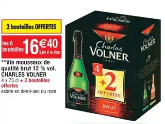 Cora x Carrefour Vin mousseux de qualité brut 12% vol. Charles Volner offre