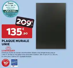 Bricomarché LE MARQUIER PLAQUE MURALE UNIE offre