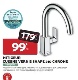 Bricomarché hansgrohe MITIGEUR CUISINE VERNIS SHAPE 210 CHROME offre