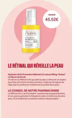 Monop' Avene Hyaluron Activ Procedure Retinal 0,1% offre