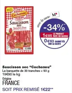 Monop' Cochonou Saucisson sec offre