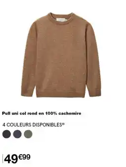 Monop' Pull uni col rond en 100% cachemire offre