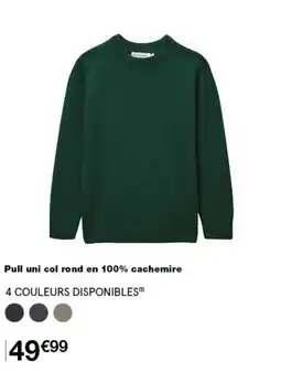 Monop' Pull uni col rond en 100% cachemire offre