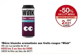 Monop' Wink Bière blanche aromatisée aux fruits rouges offre