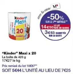 Monop' Kinder Maxi offre