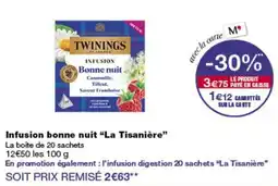 Monop' TWININGS Infusion bonne nuit offre