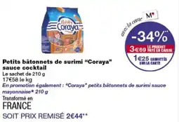 Monop' Coraya Petits bâtonnets de surimi offre