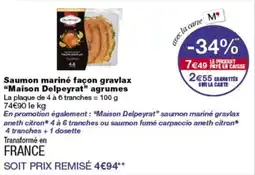 Monop' Delpéyrat Saumon mariné façon gravlax offre