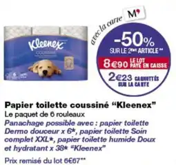 Monop' Kleenex Papier toilette coussiné offre