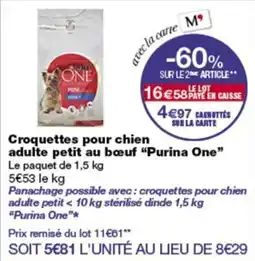 Monop' Purina One croquettes pour chien adulte petit au bœuf offre