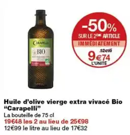 Monop' Carapelli Huile d'olive vierge extra vivacé Bio offre