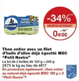 Monop' Petit Navire Thon entier offre