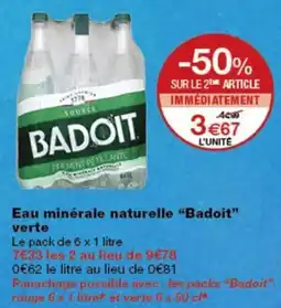 Monop' BADOIT Eau minérale naturelle offre