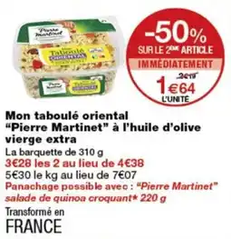 Monop' Pierre Martinet Mon taboulé oriental offre