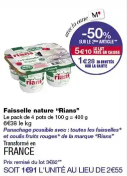Monop' Rians Faisselle nature offre