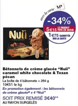 Monop' Nuïi Bâtonnets de crème glacée offre