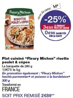 Monop' Fleury Michon risotto poulet & cèpes offre
