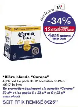 Monop' Corona Bière blonde offre