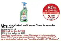 Monop' Mr. Propre Spray désinfectant multi-usages Fleurs de pommier offre