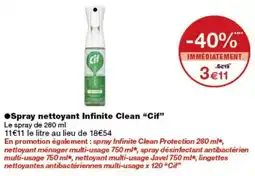 Monop' Cif Spray nettoyant Infinite Clean offre