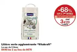 Monop' Vitakraft Litière verte agglomérante offre