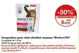 Monop' Perfect Fit Croquettes pour chat stérilisé saumon offre