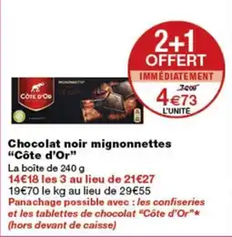 Monop' Côte d'Or Chocolat noir mignonnettes offre