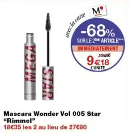 Monop' Rimmel Mascara Wonder Vol 005 Star offre