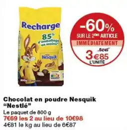 Monop' Nesquik Chocolat en poudre offre