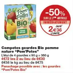 Monop' Pom'Potes Bio pomme nature offre