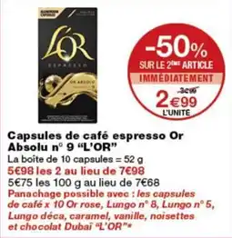Monop' Or Absolu Capsules de café espresso offre