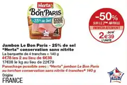 Monop' Herta Jambon Le Bon Paris offre