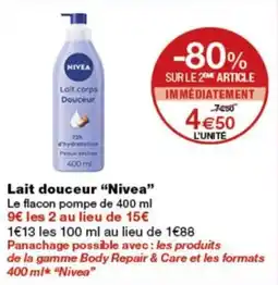 Monop' NIVEA Lait douceur offre