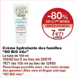 Monop' SO BIO étic Crème hydratante des familles offre