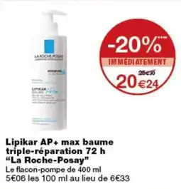 Monop' La Roche-Posay Lipikar AP+ max baume offre
