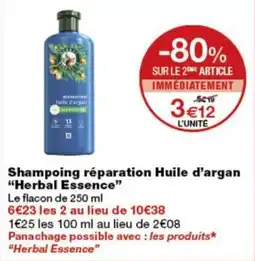Monop' Herbal Essence Shampoing réparation Huile d'argan offre