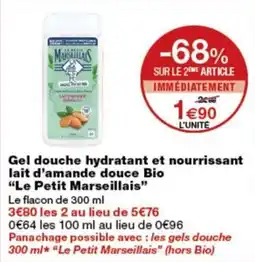 Monop' Le Petit Marseillais Gel douche hydratant et nourrissant lait d'amande douce Bio offre