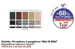 Monop' Wet N Wild Palette 10 ombres à paupières offre