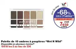 Monop' Wet N Wild Palette de 10 ombres à paupières offre