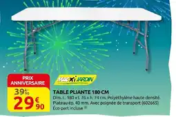Rural Master Maxxi jardin table pliante 180 cm offre