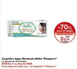 Monop' Pampers Lingettes Aqua Harmonie Bébé offre