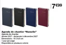 Monop' Hamelin Agenda de chantier offre