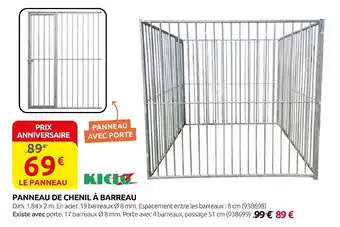 Panneau de chenil à barreau