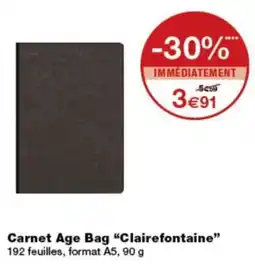Monop' Clairefontaine Carnet Age Bag offre