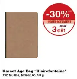 Monop' Clairefontaine Carnet Age Bag offre
