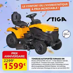 Rural Master Stiga tondeuse autoportée tornado 398 offre